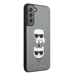 Karl Lagerfeld Saffiano K&C Heads Case for Samsung Galaxy S22+ Silver hind ja info | Telefoni kaaned, ümbrised | kaup24.ee