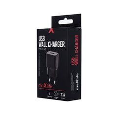 Maxlife MXTC-01 charger 1x USB 2.1A black hind ja info | Mobiiltelefonide laadijad | kaup24.ee