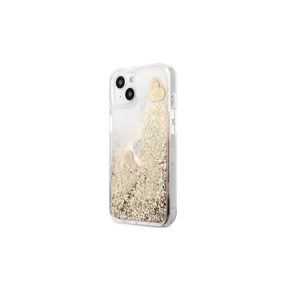 Guess case for iPhone 13 Mini 5,4'' GUHCP13SGLHFLGO gold hard case Glitter Charms цена и информация | Telefoni kaaned, ümbrised | kaup24.ee