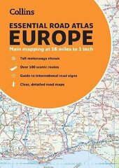 Collins Essential Road Atlas Europe: A4 Paperback New edition цена и информация | Пособия по изучению иностранных языков | kaup24.ee