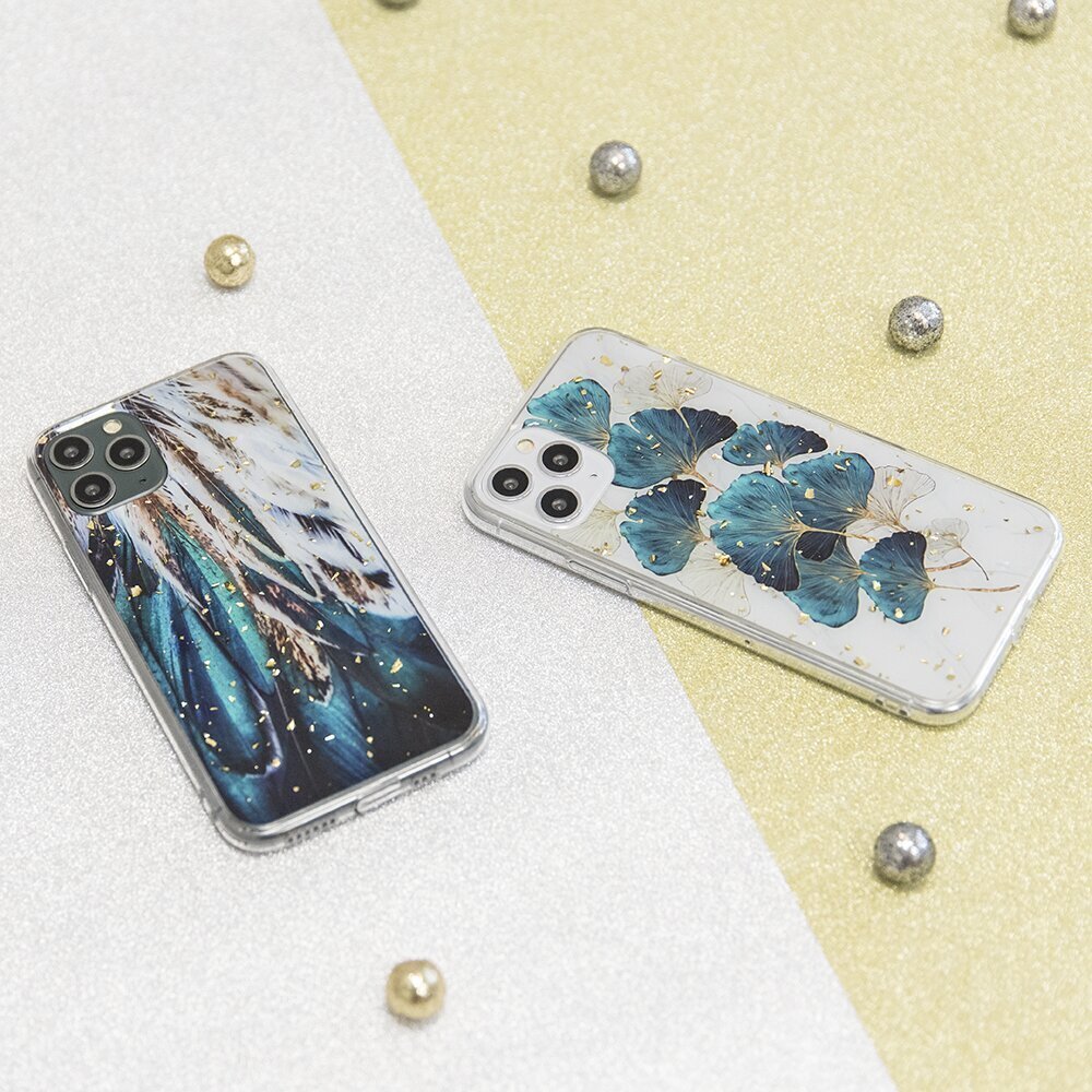 Gold Glam case for Samsung Galaxy A50 / A30 / A50s / A30s feathers цена и информация | Telefoni kaaned, ümbrised | kaup24.ee