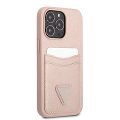 Guess Saffiano Double Card чехол для iPhone 13 Pro Pink цена и информация | Чехлы для телефонов | kaup24.ee