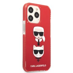 Karl Lagerfeld TPE Karl and Choupette Heads Case for iPhone 13 Pro Max Red hind ja info | Telefoni kaaned, ümbrised | kaup24.ee