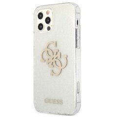 Guess case for iPhone 12 / 12 Pro 6,1" GUHCP12MPCUGL4GTR transparent hard case Glitter 4G Big Logo hind ja info | Telefoni kaaned, ümbrised | kaup24.ee