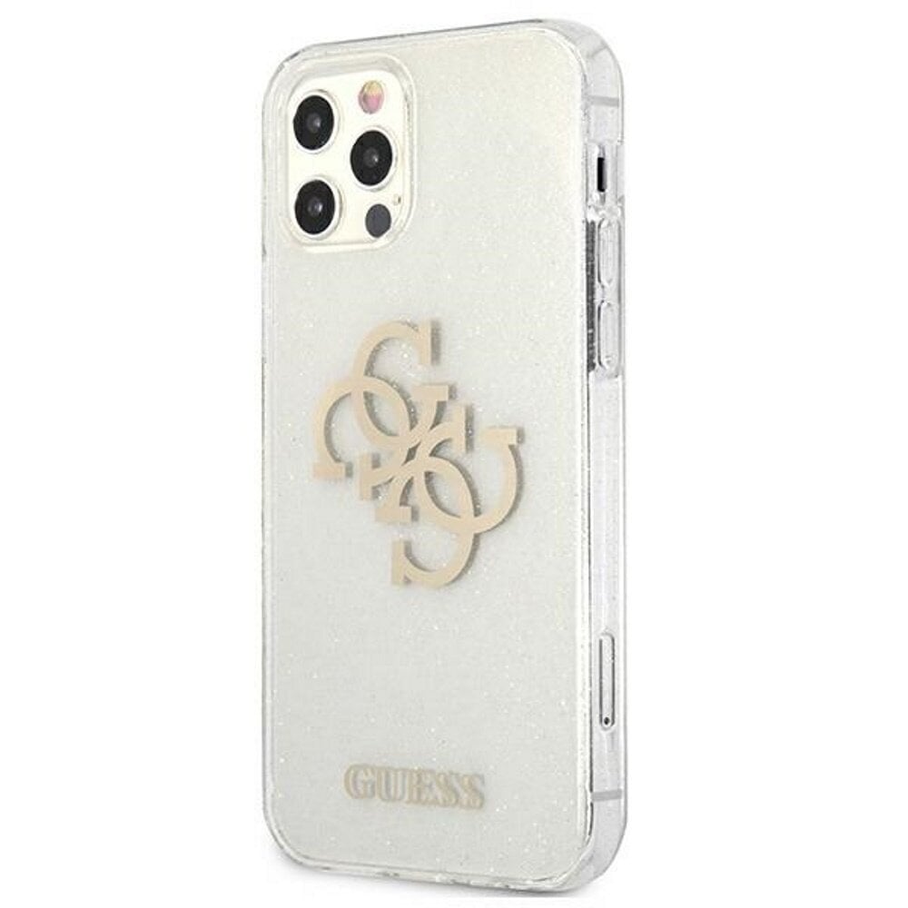 Guess case for iPhone 12 Pro Max 6,7" GUHCP12LPCUGL4GTR transparent hard case Glitter 4G Big Logo hind ja info | Telefoni kaaned, ümbrised | kaup24.ee