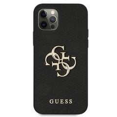 Guess case for iPhone 13 6,1" GUHCP13MSA4GSBK black hard case Saffiano 4G Metal Logo hind ja info | Telefoni kaaned, ümbrised | kaup24.ee