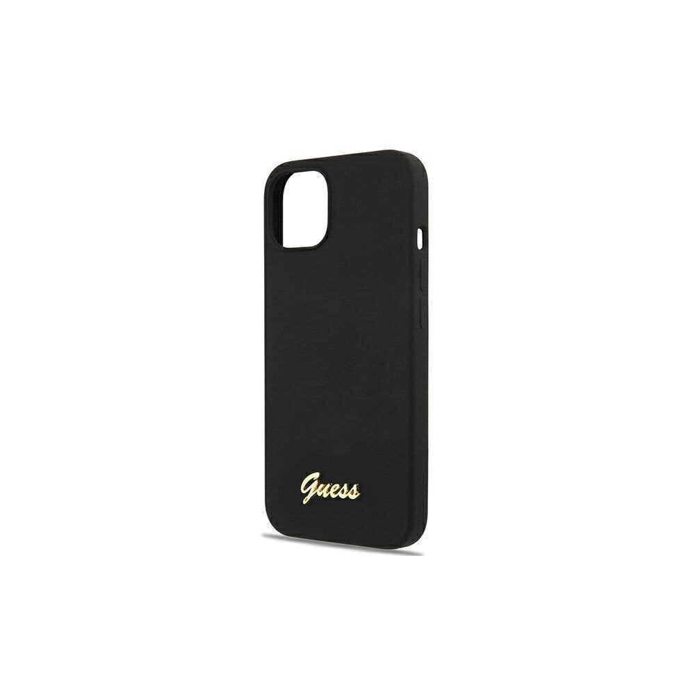 Guess case for iPhone 13 Pro Max 6,7" GUHMP13XLSLMGBK black hardcase Silicone Script Gold Logo цена и информация | Telefoni kaaned, ümbrised | kaup24.ee