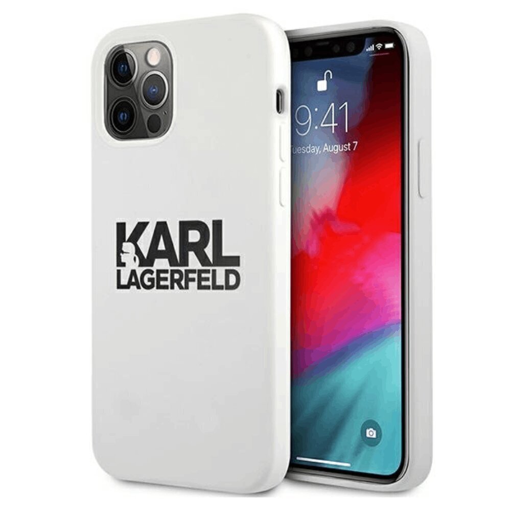 Karl Lagerfeld for iPhone 13 Mini 5,4'' KLHCP13SSLKLWH Silicone Stack Logo white hind ja info | Telefoni kaaned, ümbrised | kaup24.ee