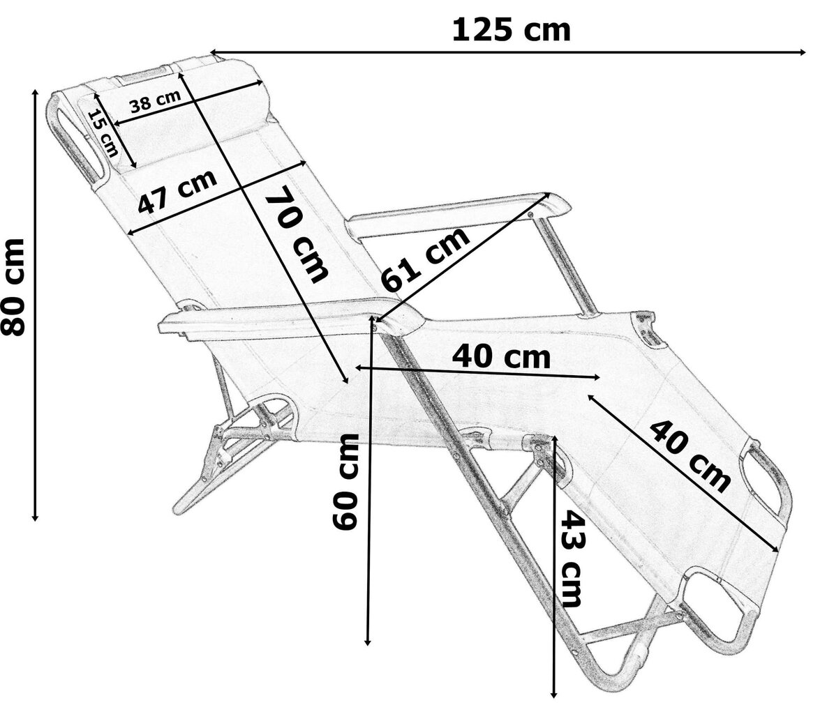 Aiatool LEON NAVY hind ja info | Päevitustoolid | kaup24.ee