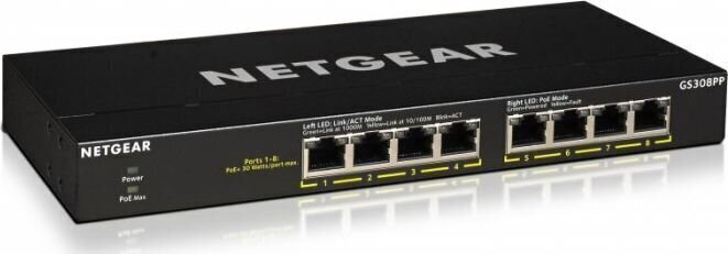 Kommutaator Netgear GS308PP-100EUS цена и информация | Lülitid (Switch) | kaup24.ee