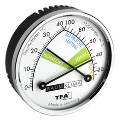 Analoogne metallrõngaga termohügromeeter TFA 45.2024 hind ja info | Ilmajaamad, termomeetrid | kaup24.ee