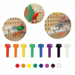 Värvilised puidust kruvid 512tk lastele hind ja info | Poiste mänguasjad | kaup24.ee