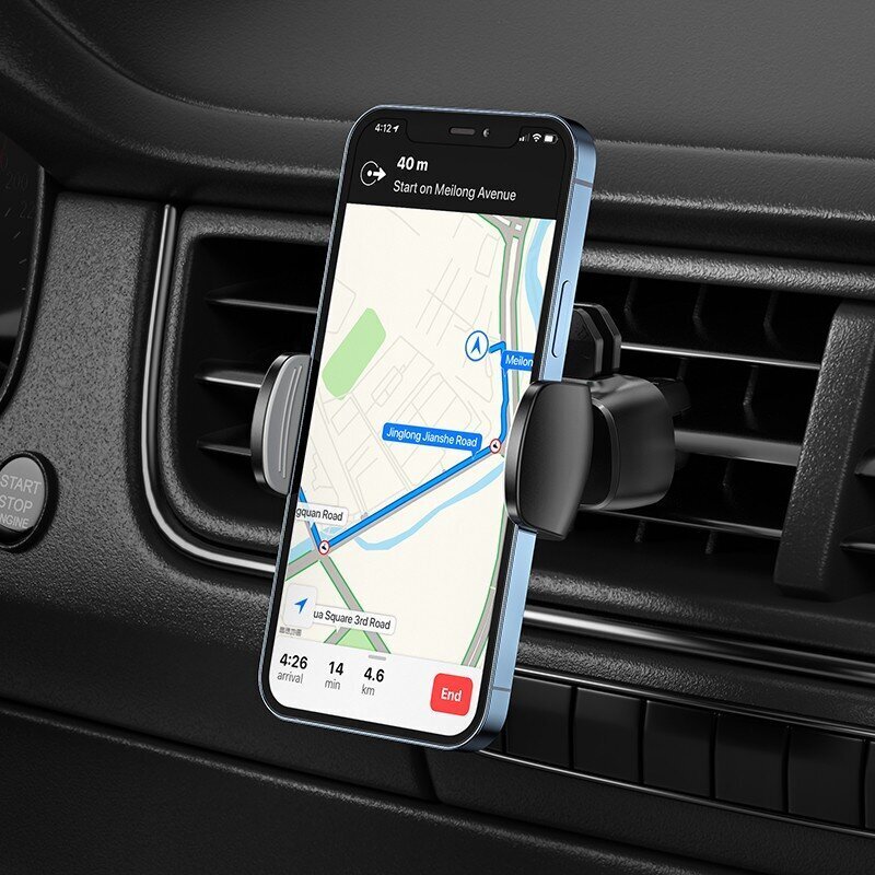 Auto universaalne telefonihoidik Borofone BH61 paigaldatud ventilatsioonivõre külge, must hind ja info | Mobiiltelefonide hoidjad | kaup24.ee