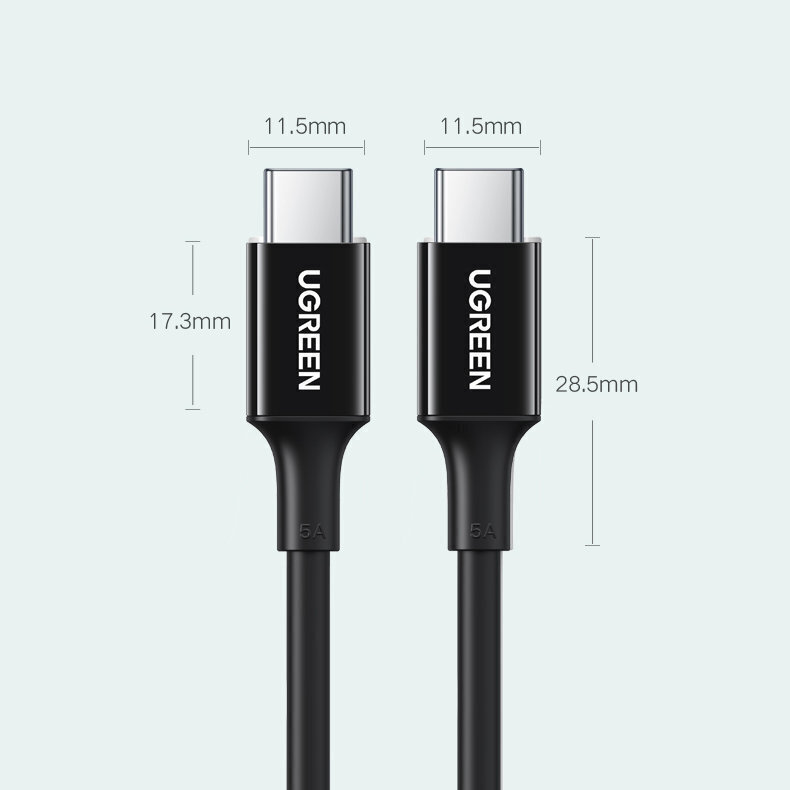 Ugreen cable USB Type C - USB Type C PD 100W 5A 2m white (US300) цена и информация | Mobiiltelefonide kaablid | kaup24.ee