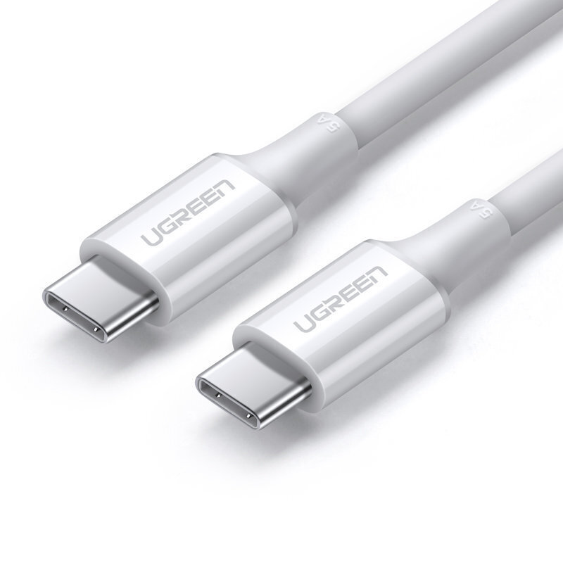 Ugreen cable USB Type C - USB Type C PD 100W 5A 2m white (US300) hind ja info | Mobiiltelefonide kaablid | kaup24.ee