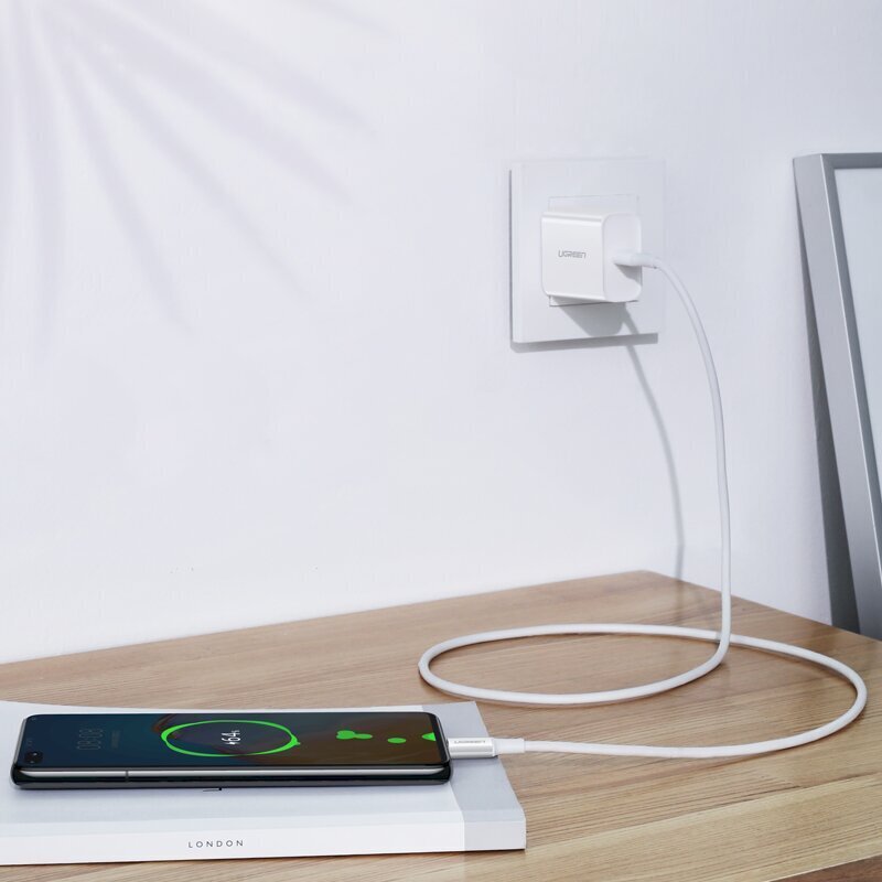 Ugreen cable USB Type C - USB Type C PD 100W 5A 2m white (US300) цена и информация | Mobiiltelefonide kaablid | kaup24.ee