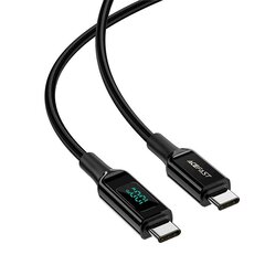 Acefast cable USB Type C - USB Type C 2m, 100W (20V / 5A) black (C6-03 Black) hind ja info | Mobiiltelefonide kaablid | kaup24.ee