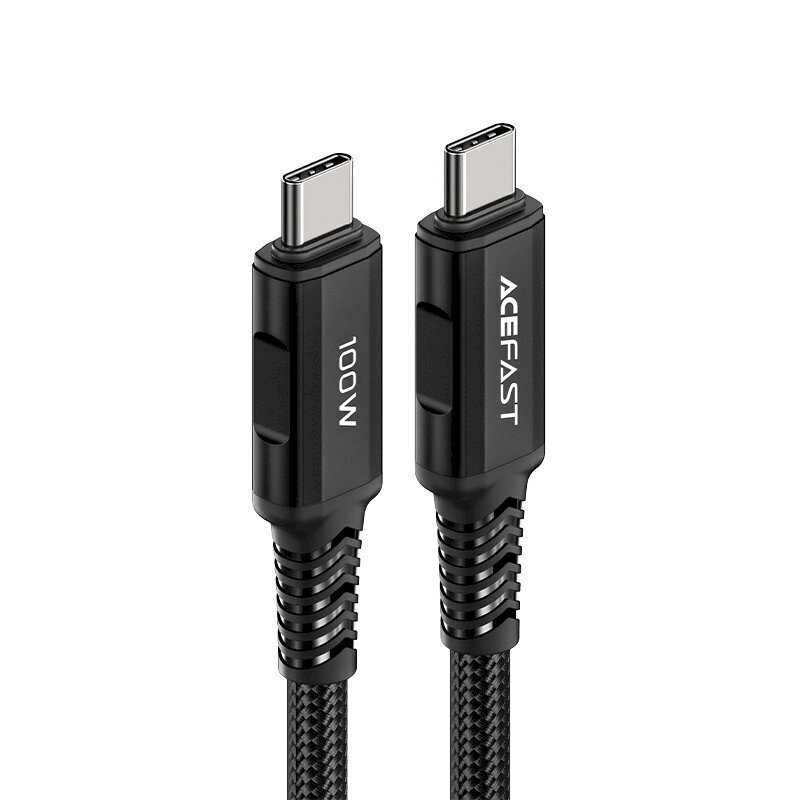 Acefast cable USB Type C - USB Type C 2m, 100W (20V / 5A) black (C4-03 Black) hind ja info | Mobiiltelefonide kaablid | kaup24.ee