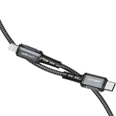 Acefast cable MFI USB Type C - Lightning 1.2m, 30W, 3A gray (C1-01 deep space gray) цена и информация | Кабели для телефонов | kaup24.ee