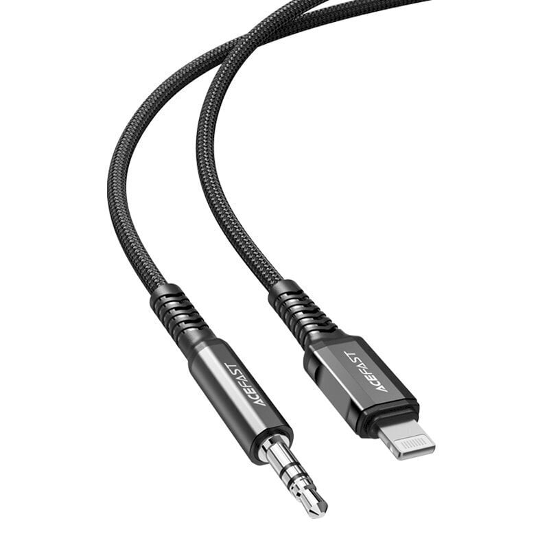 Acefast audio cable MFI Lightning - 3.5mm mini jack (male) 1.2m, AUX black (C1-06 black) цена и информация | Mobiiltelefonide kaablid | kaup24.ee