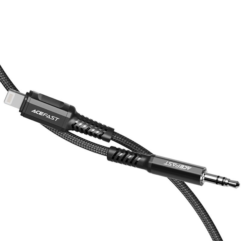 Acefast audio cable MFI Lightning - 3.5mm mini jack (male) 1.2m, AUX black (C1-06 black) цена и информация | Mobiiltelefonide kaablid | kaup24.ee