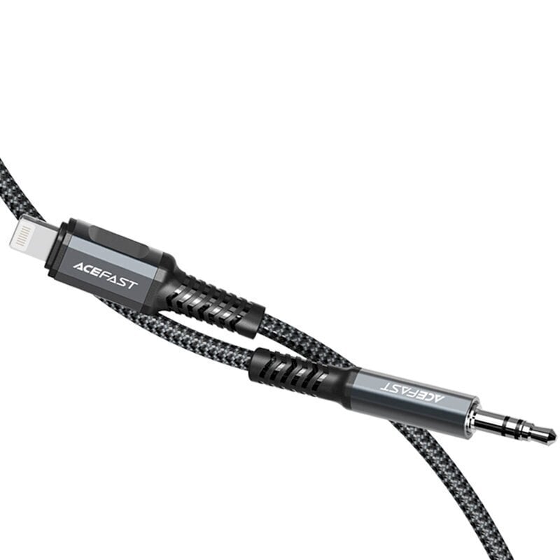 Acefast audio cable MFI Lightning - 3.5mm mini jack (male) 1.2m, AUX gray (C1-06 deep space gray) цена и информация | Mobiiltelefonide kaablid | kaup24.ee