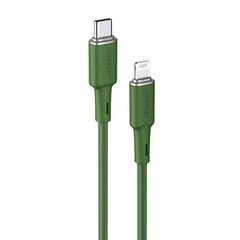 Acefast cable MFI USB Type C - Lightning 1.2m, 30W, 3A green (C2-01 oliver green) цена и информация | Кабели для телефонов | kaup24.ee