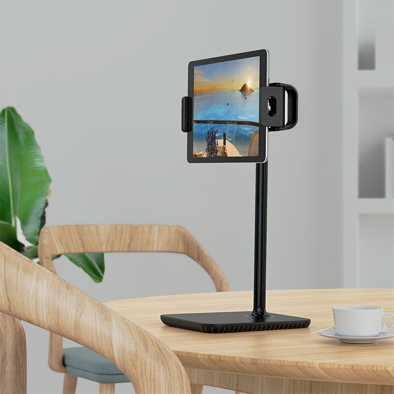 Acefast telescopic phone and tablet holder (135-230mm wide) for the desk 360 ° black (E4 black) hind ja info | Mobiiltelefonide hoidjad | kaup24.ee