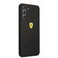 Ferrari Liquid Silicone Metal Logo Case for Samsung Galaxy S21 FE 5G Black hind ja info | Telefoni kaaned, ümbrised | kaup24.ee