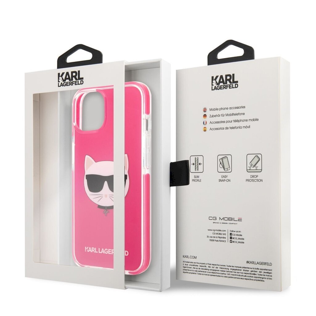 Karl Lagerfeld TPE Choupette Head Case for iPhone 13 Fuchsia цена и информация | Telefoni kaaned, ümbrised | kaup24.ee