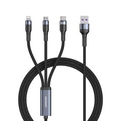 Joyroom 3in1 USB cable - USB Type C / micro USB / Lightning 66W 6A 1.2m black (S-1260G5) цена и информация | Кабели для телефонов | kaup24.ee
