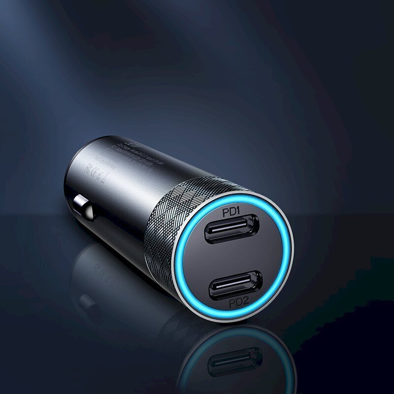 Joyroom car charger 2 x USB 50W with PD, QC, PPS gray (JR-CL13) цена и информация | Mobiiltelefonide laadijad | kaup24.ee