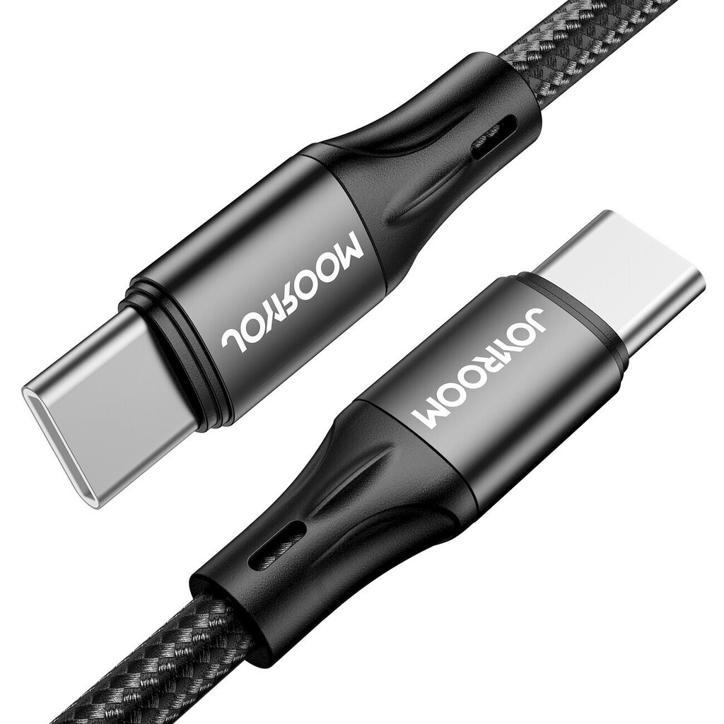 Joyroom fast charging / data cable USB Type C - USB Type C PD 60W 1m black (S-1030N1-60) цена и информация | Mobiiltelefonide kaablid | kaup24.ee