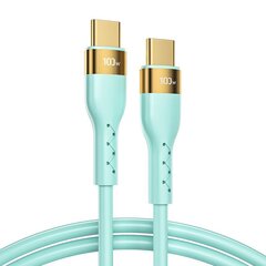 Joyroom Liquid Silicone USB Type C - USB Type C charging / data cable PD 100W 1.2m green (S-1250N18-10) цена и информация | Кабели для телефонов | kaup24.ee