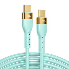 Joyroom Liquid Silicone USB Type C - USB Type C charging / data cable PD 100W 3m green (S-3050N18-10) цена и информация | Кабели для телефонов | kaup24.ee