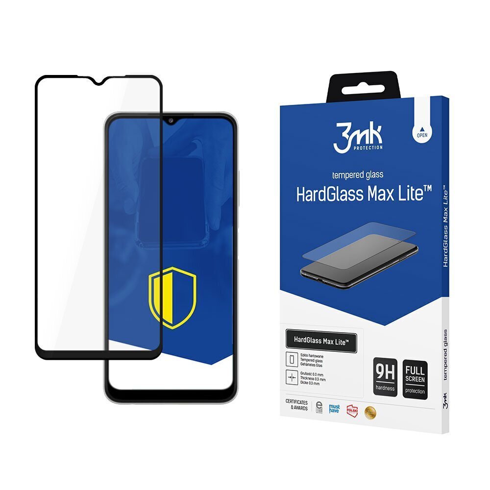 Samsung Galaxy A22 4G Black - 3mk HardGlass Max Lite™ screen protector hind ja info | Ekraani kaitsekiled | kaup24.ee