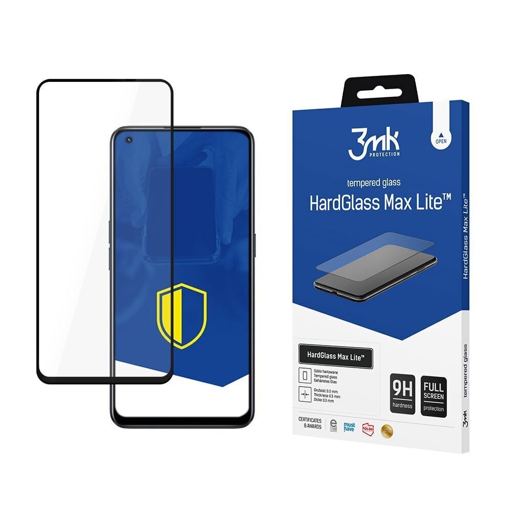 Realme 9 Pro Black - 3mk HardGlass Max Lite™ screen protector цена и информация | Ekraani kaitsekiled | kaup24.ee