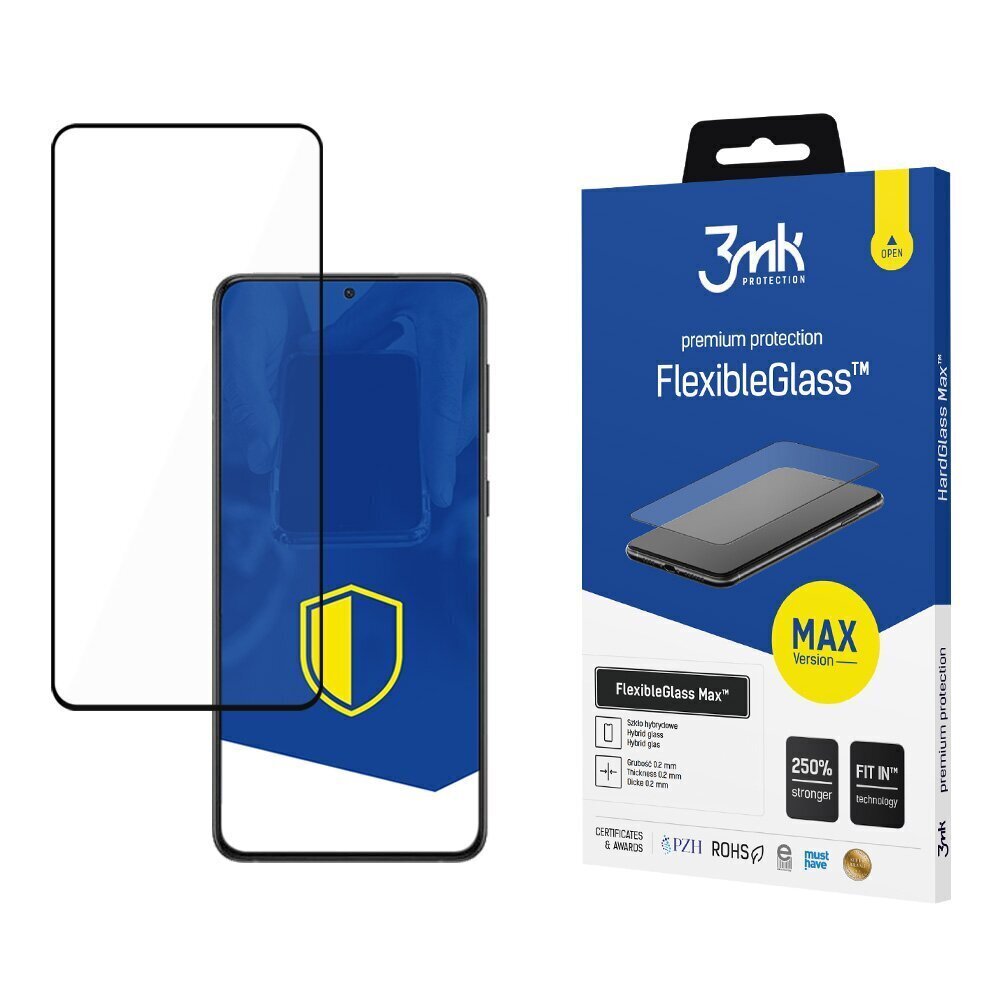 Samsung Galaxy S22 Black - 3mk FlexibleGlass Max™ screen protector цена и информация | Ekraani kaitsekiled | kaup24.ee