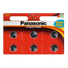 Panasonic lithium battery CR2025 - 6 pcs blister цена и информация | Батарейки | kaup24.ee