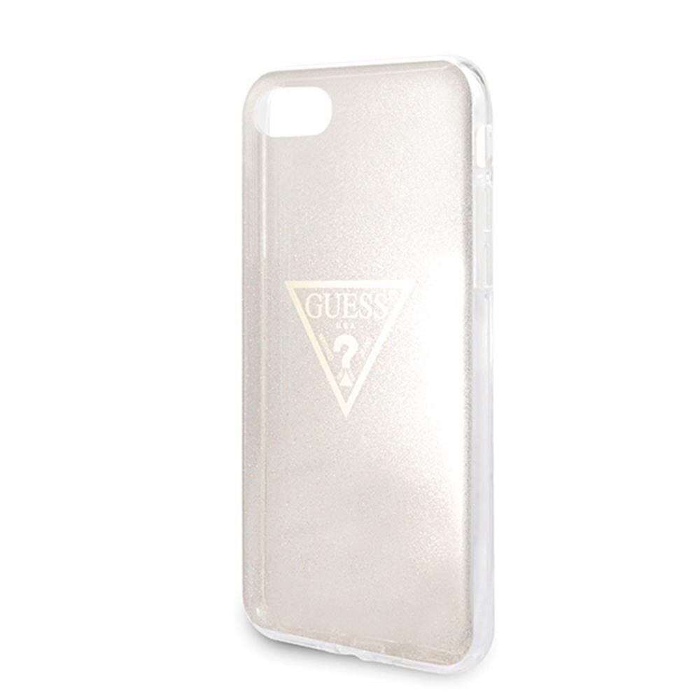 Guess case for iPhone 7 / 8 GUHCI8SGTLGO gold hard case Glitter Triangle hind ja info | Telefoni kaaned, ümbrised | kaup24.ee