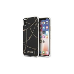 Guess case for iPhone XS Max GUHCI65PCUCHBK black hard case Gold Chain Collection hind ja info | Telefoni kaaned, ümbrised | kaup24.ee