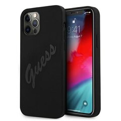 Guess case for iPhone 12 Pro Max 6,7" GUHCP12LLSVSBK black hard case Script Vintage цена и информация | Чехлы для телефонов | kaup24.ee