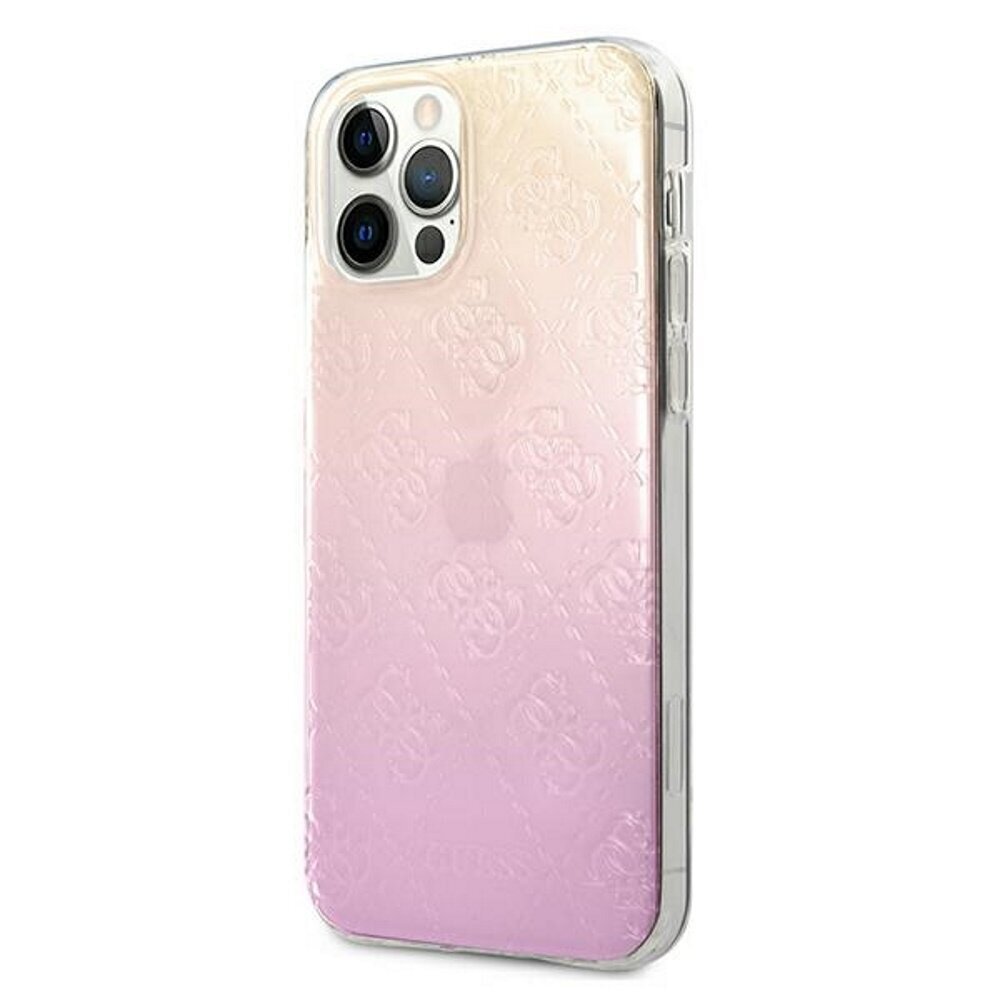 Guess case for iPhone 12 / 12 Pro 6,1" GUHCP12M3D4GGPG pink hard case 3D Raised 4G Gradient цена и информация | Telefoni kaaned, ümbrised | kaup24.ee