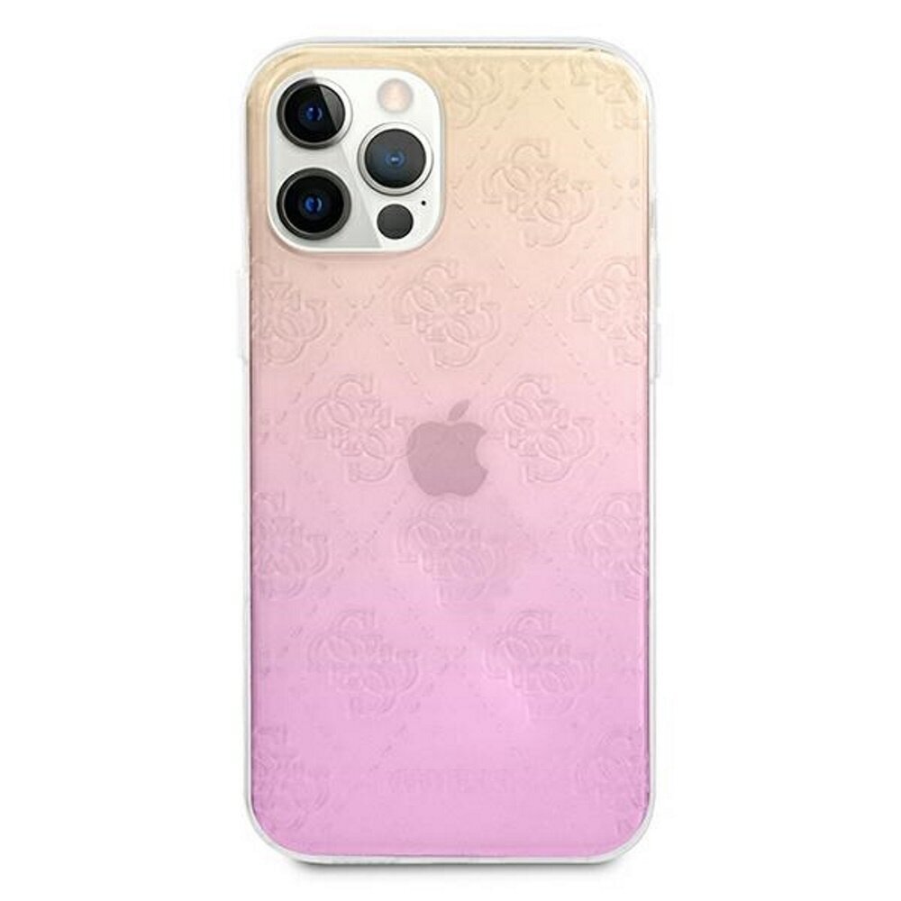 Guess case for iPhone 12 / 12 Pro 6,1" GUHCP12M3D4GGPG pink hard case 3D Raised 4G Gradient цена и информация | Telefoni kaaned, ümbrised | kaup24.ee