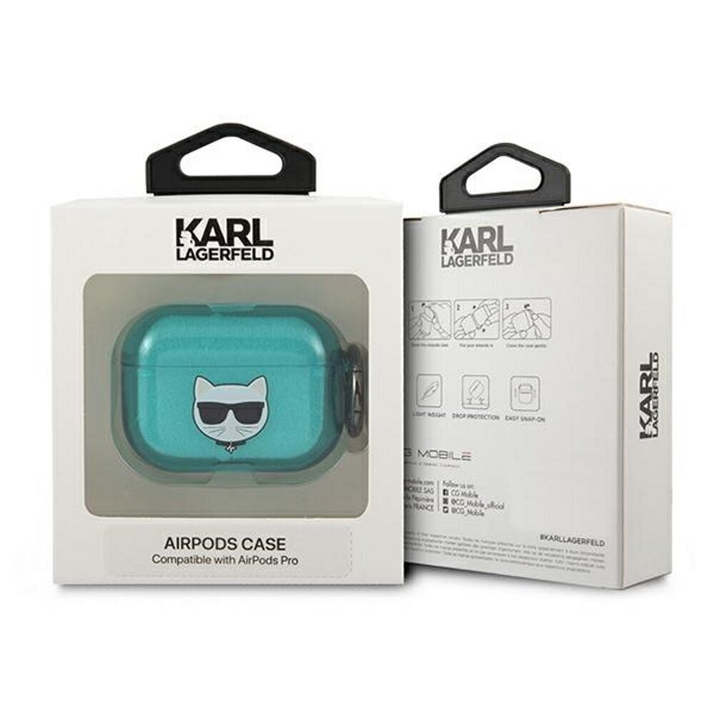 Karl Lagerfeld case for Airpods Pro KLAPUCHFL blue Choupette цена и информация | Kõrvaklappide tarvikud | kaup24.ee