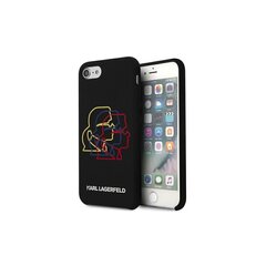 Karl Lagerfeld case for iPhone 7 / 8 / SE 2020 / SE 2022 KLHCI8SLGKBK hard case black Silicone Triple Heads hind ja info | Telefoni kaaned, ümbrised | kaup24.ee