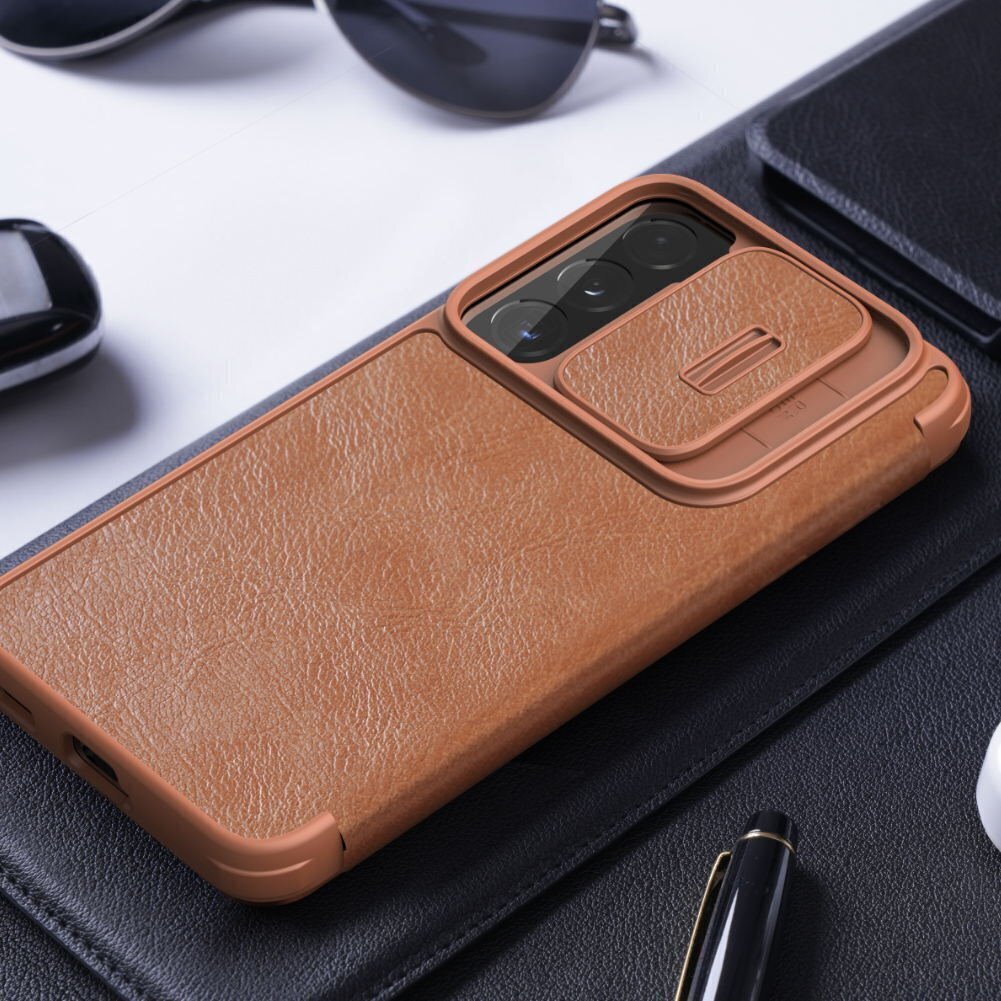 Nillkin Qin Book PRO Case for Samsung Galaxy S22 Brown hind ja info | Telefoni kaaned, ümbrised | kaup24.ee