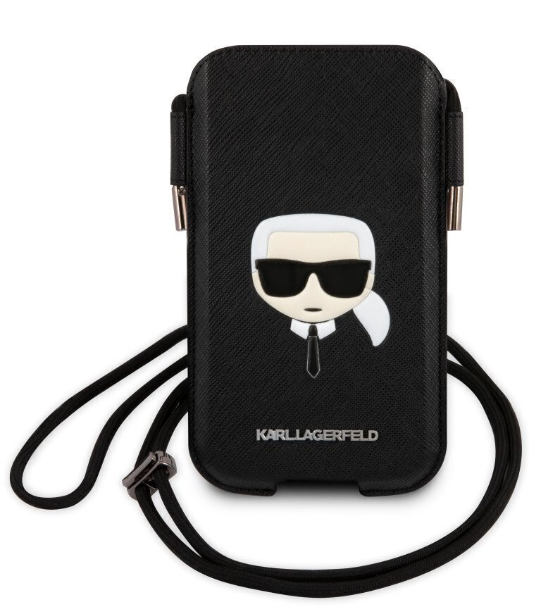 Karl Lagerfeld Head Saffiano PU Pouch S/M Black hind ja info | Telefoni kaaned, ümbrised | kaup24.ee