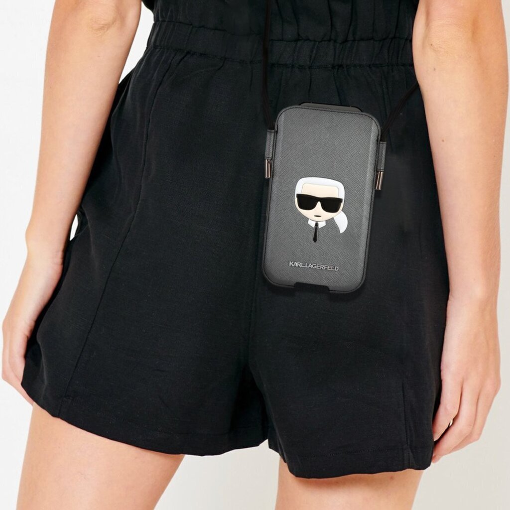 Karl Lagerfeld Head Saffiano PU Pouch S/M Black hind ja info | Telefoni kaaned, ümbrised | kaup24.ee