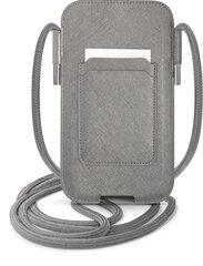 Guess PU Saffiano Metal Logo Pouch S/M Grey hind ja info | Telefoni kaaned, ümbrised | kaup24.ee